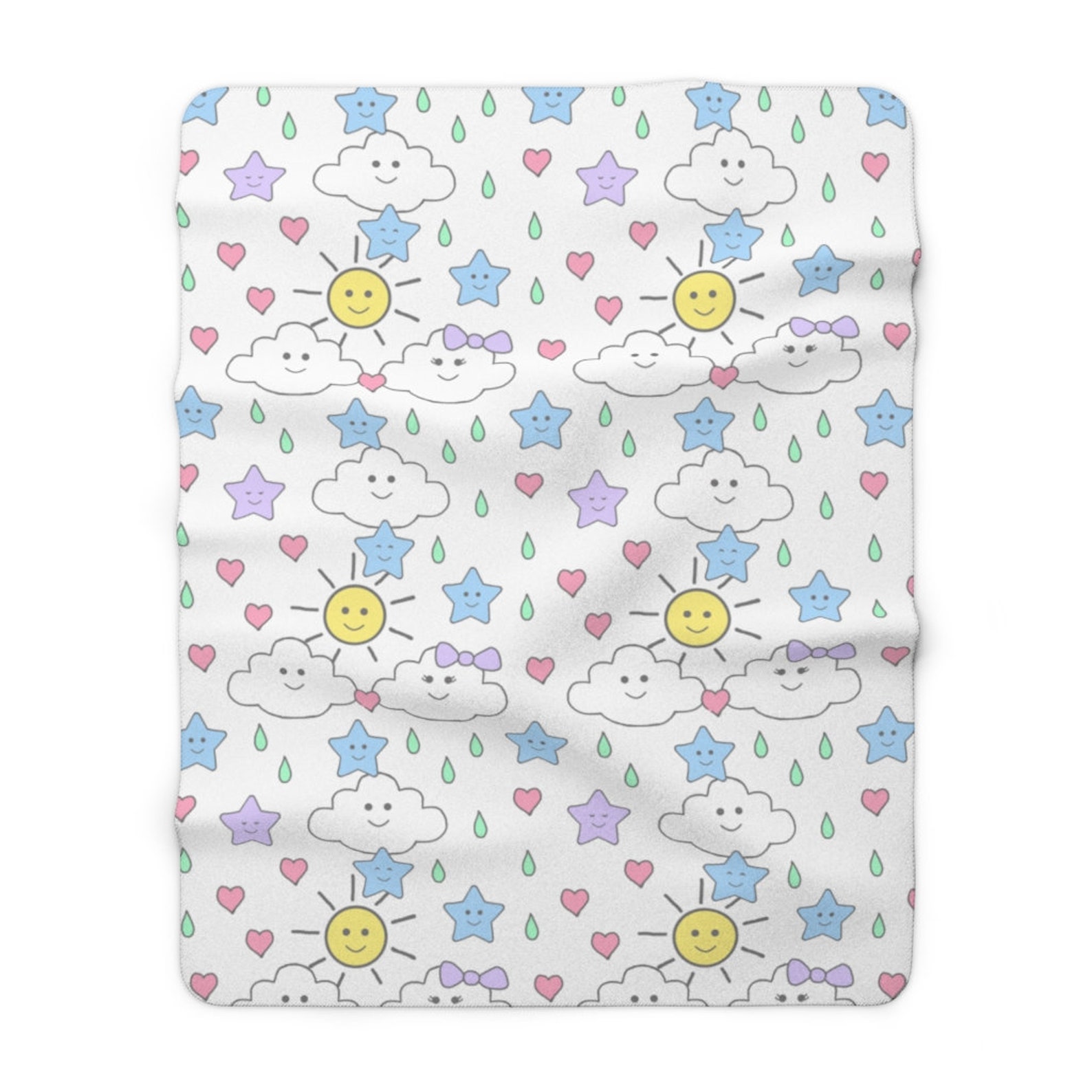 SUN CLOUDS BLANKET Baby Crib Bedding Kids Room Decor Etsy