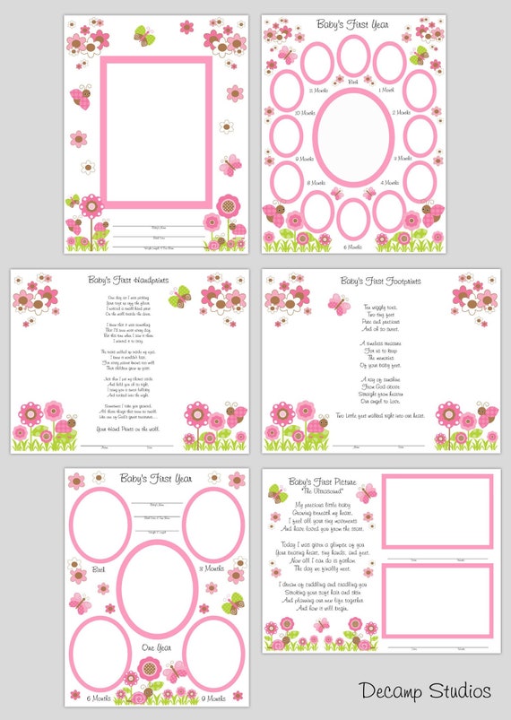 BABY GIRL SCRAPBOOK Printable Quick Pages Floral Nursery Wall | Etsy