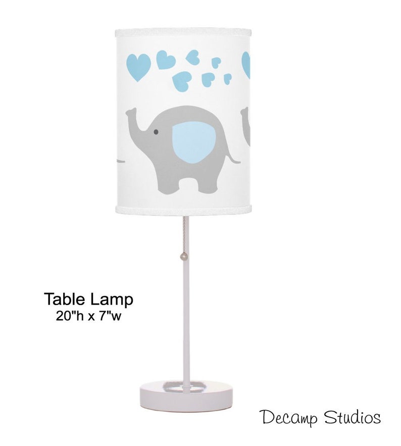 BABY NURSERY LAMP Boy Blue Elephant Blowing Hearts Night Light Etsy