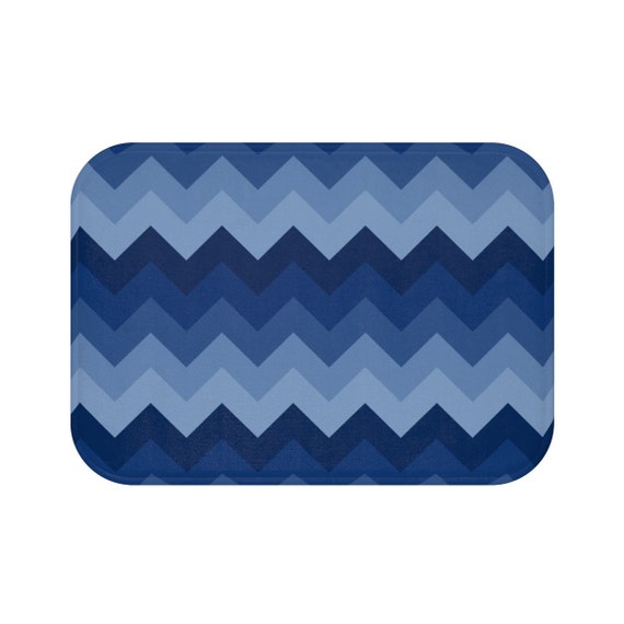 NAVY BLUE BATH Mat Memory Foam Bathroom Bathtub Shower Decor Etsy