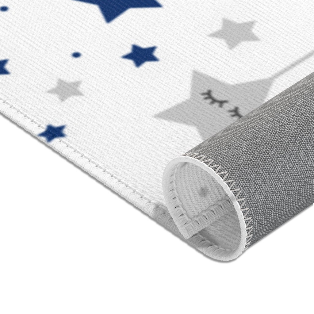 STAR NURSERY RUG Baby Boy Navy Blue Decor Etsy