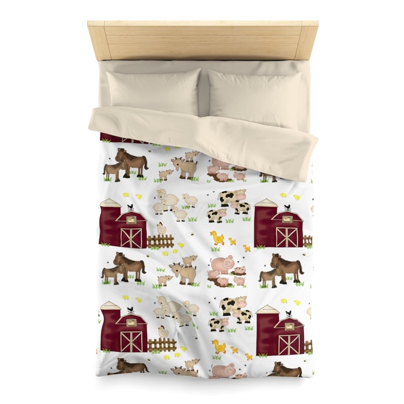 FARM ANIMALS BEDDING Decor Kids Duvet Cover Etsy