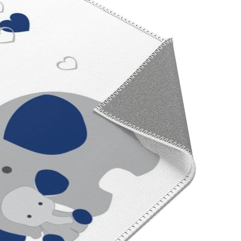 NURSERY AREA RUG Baby Boy Navy Blue Safari Elephant Jungle Etsy