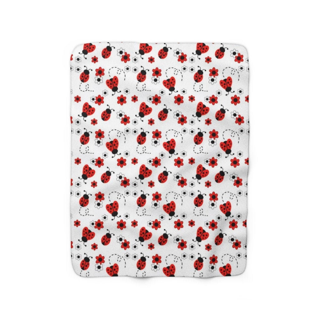 LADYBUG BLANKET Baby Girl Nursery Crib Bedding Sofa Throw Etsy