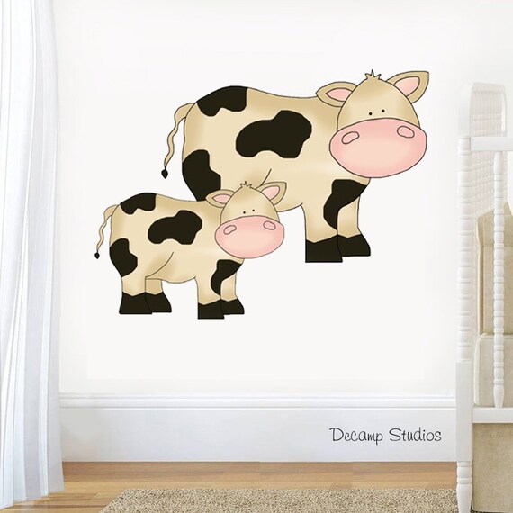 Farm Animal Nursery Decal Cow Baby Wall Art Mural Barnyard Etsy