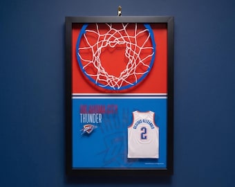 Camiseta personalizada con nombre y número de los Oklahoma City Thunder para decoración de pared