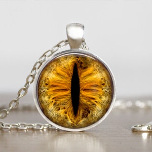 Dragon Eye Pendant, Cat Eye Pendant, Dinosaur Eye Pendant (yellow)