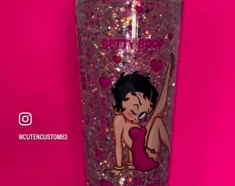 24 oz betty boop snowglobe tumbler