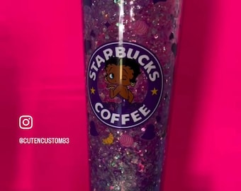 24 oz betty boop snowglobe tumbler