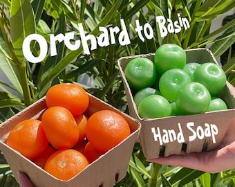 Mini Fruit Hand Soap Basket - 6 Green Apples & 4 Mandarins