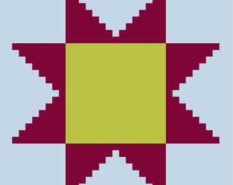 Modèle de broderie pour débutants — breloque de sac étoile | 2 x 2 po. | 18 mailles | Téléchargement PDF