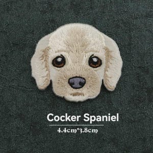 Cocker Spaniel Patch, Border Shepherd dog Patch, Name Patch, Velcro Iron On, Dog Harness Jacket Bag Badge