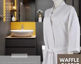 Custom White Waffle Knit Robe – Personalized Spa, Bridal Party Loungewear pack of 1.2 and 6
