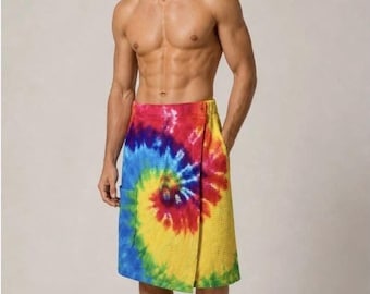 Toalla tipo pareo unisex para spa / Toalla ligera para baño con estampado tie-dye. Paquete de 1, 2 y 3 unidades.