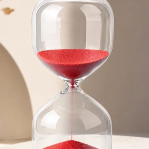 Modern Red Sand Hourglass Timer Decorative Glass Sand Clock Desk Decor