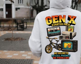 Gen X Starter Pack PNG: 80s 90s Retro Mixtape Gaming Icons (Digital Download)