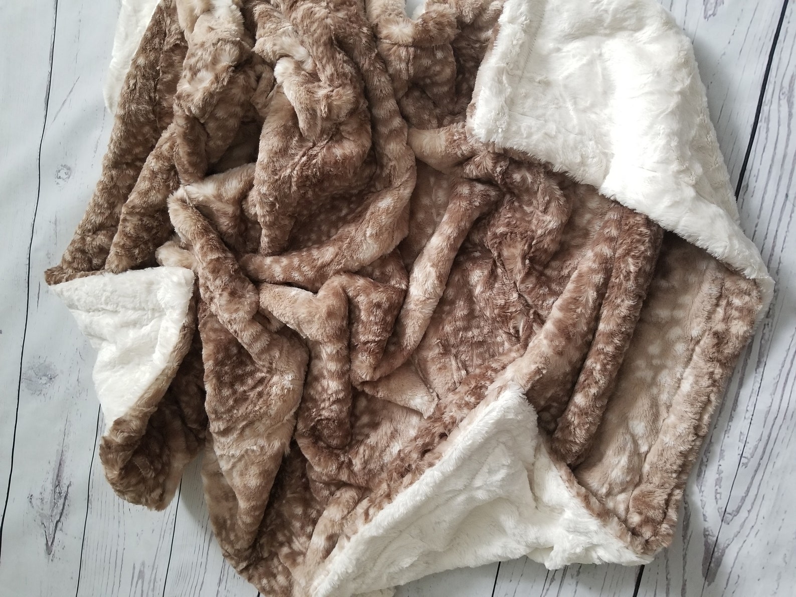 Fawn Ivory Baby Blanket Girl Minky Blanket Baby Shower Gift Etsy