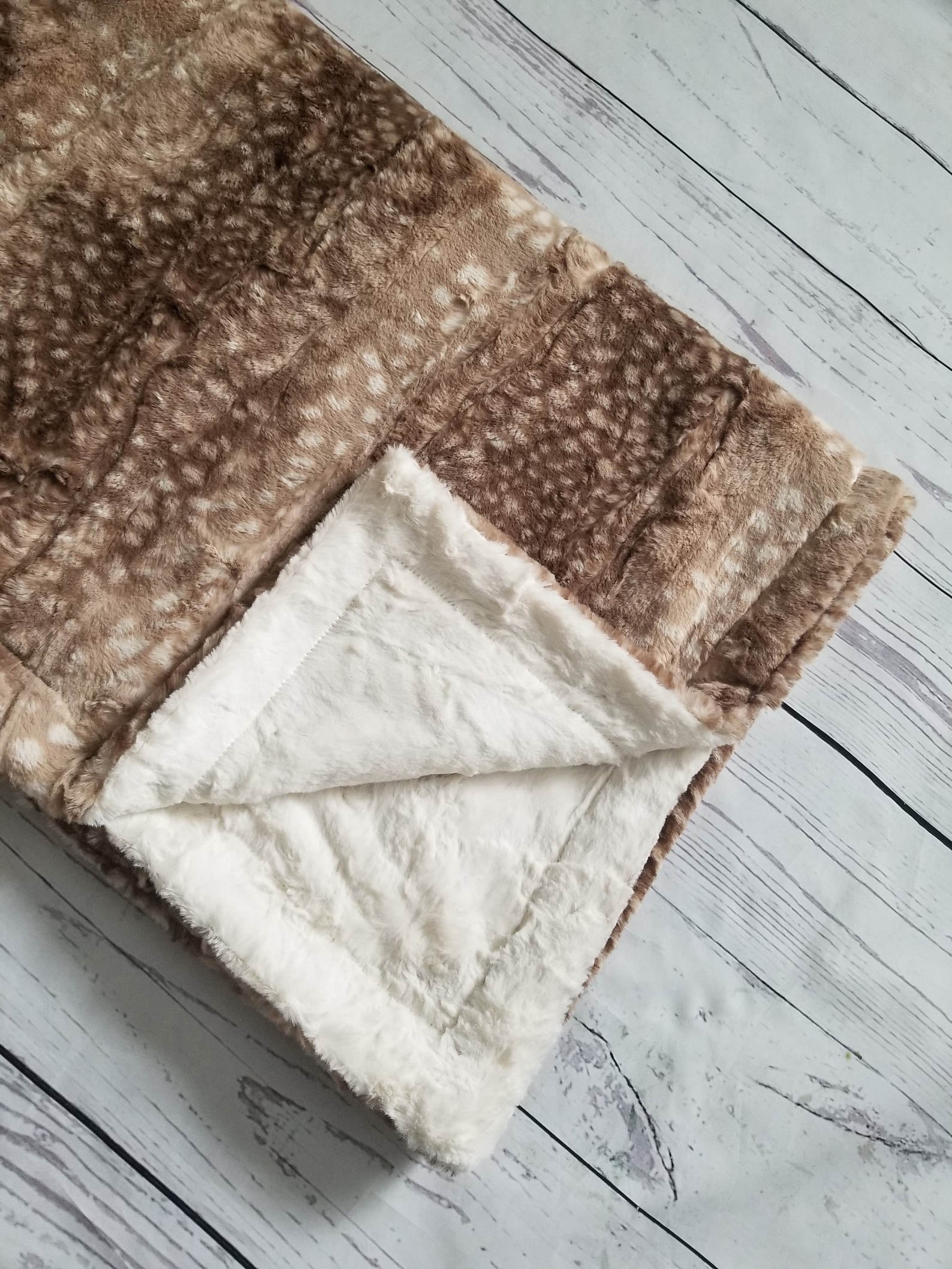 Fawn Ivory Baby Blanket Girl Minky Blanket Baby Shower Gift Etsy