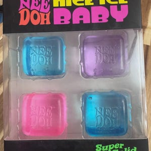 Nice Ice Baby 4 Pack Mini Cubes Squishy Stress Fidget Toy Authentic