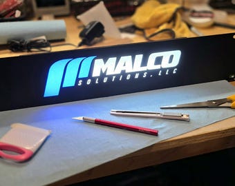 2U Custom Illuminated Emblem for Audio Rack — Handcrafted Name Plate Badge