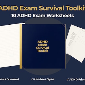 ADHD Exam Survival Toolkit Printable Study Planner Exam Prep Worksheets GoodNotes Digital Planner Student Productivity Academic Success PDF
