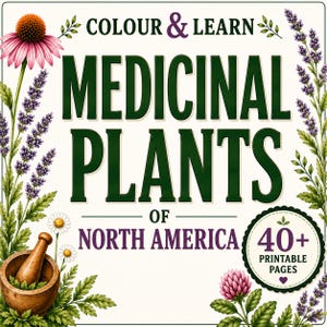 Medicinal Plants North America Coloring Book | Botanical Education PDF (40+ Pages)