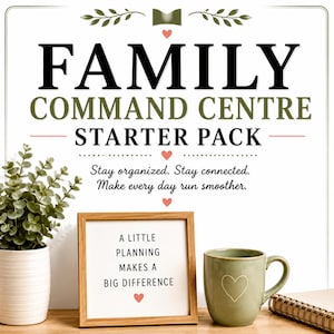 Printbaar Familie Commandocentrum | Startpakket voor Huisorganisatie | Huishoudplanner | Digitale download