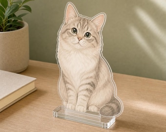 Custom Pet Acrylic Desk Standee, Personalized Clear Pet Photo Cutout, Cute Pet Memorial Shelf Gift