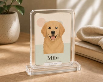 Custom Pet Acrylic Display Case, Personalized Pet Photo Memorial Desk Decor, Mini Keepsake Shelf Gift