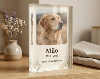 Premium Personalized Acrylic Photo Block, High Quality Pet Memorial Prism, Custom Dog Cat Loss Keepsake