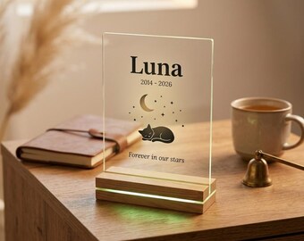 High-Quality Personalized Pet Memorial Night Light, Custom Name Acrylic Light, Nursery Name Lamp, Soft Glow Photo Keepsake Gift