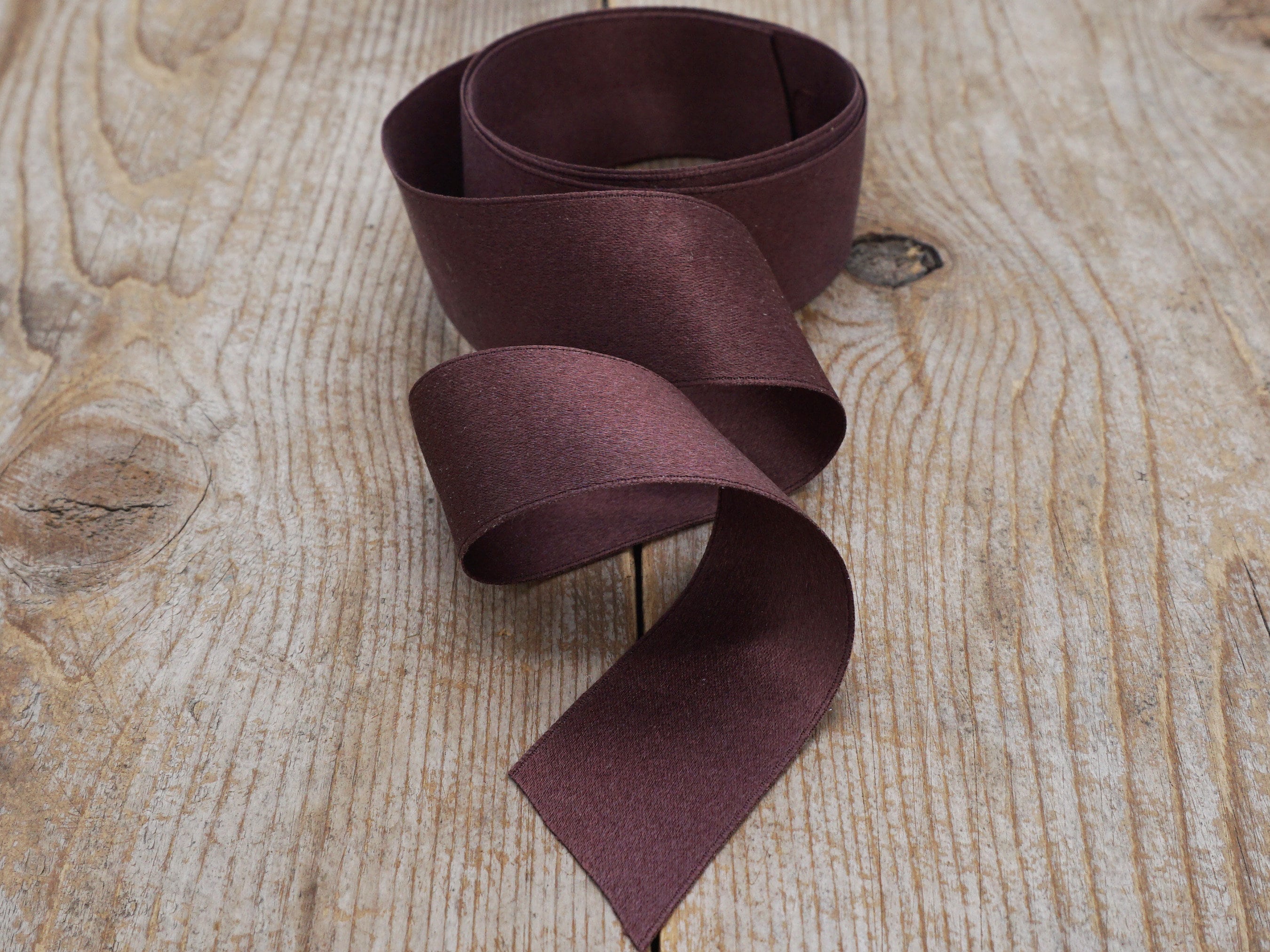 May Arts 1-Inch Wide Ribbon, Brown Satin