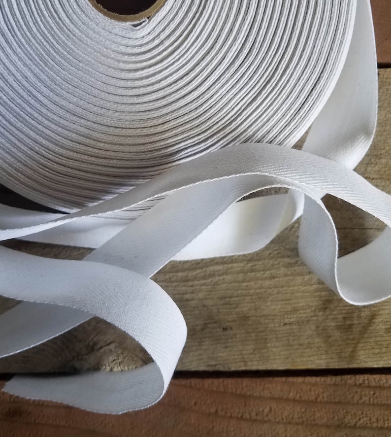 5 Yards White Cotton Twill Tape Choose Your Size 100 Cotton Etsy UK