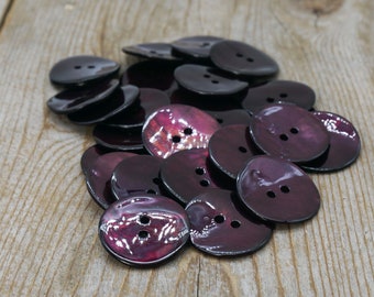 Set of 6 purple shell buttons, genuine mother-of-pearl akoya, choose size, for sewing, knitting, crochet, crafting, scrapbooks, jewelry