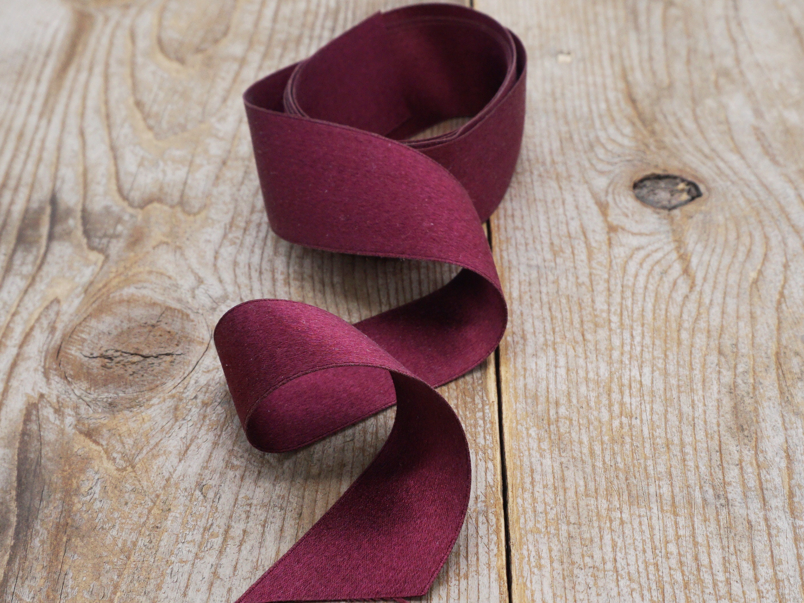 Burgundy Silk Satin Ribbon, by the Yard, 9 Sizes, Double Sided