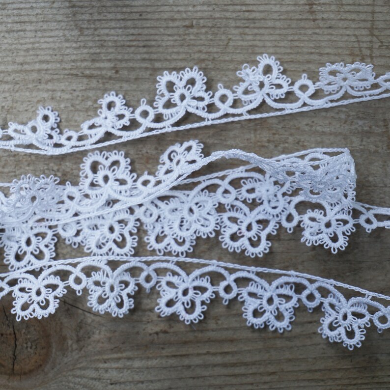 White cotton tatting lace by the yard 5/8 handmade Etsy