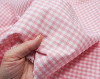 Pink cotton gingham fabric, by 1/2 yard, Spechler Vogel 1/4" checks, 100% combed cotton, yarn dyed soft heirloom fabric, 60" wide