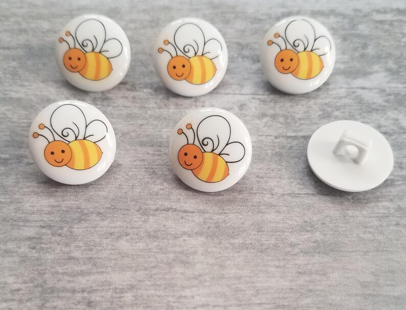 5/8 15mm bumble bee buttons set of 6 plastic novelty Etsy