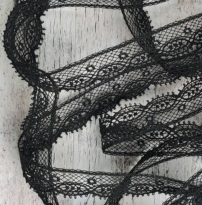 3/8 black French lace by the yard heirloom lace trim Etsy
