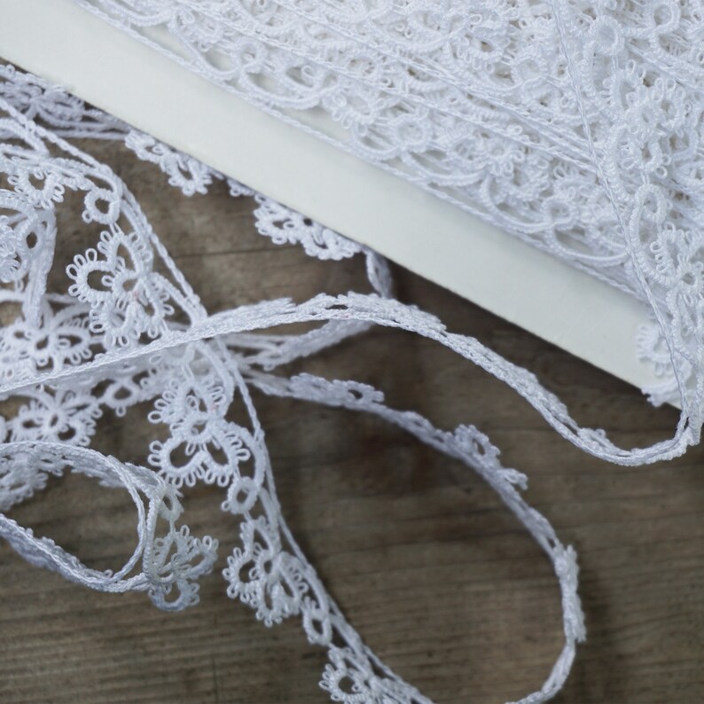 White cotton tatting lace by the yard 5/8 handmade Etsy