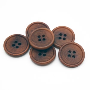 Cinnamon corozo buttons, 6 loose buttons, choose size, copper color, eco-friendly sustainable buttons, vegetable ivory vegan buttons