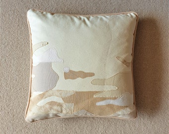 Mirage #1 Cushion : Throw Pillow, Living, Neutral Decor, Scandi Design, Textile Landscape, Desert Modern, Camouflage
