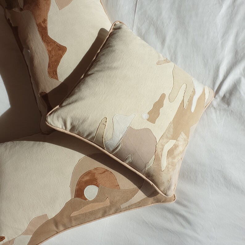 Mirage 4 Cushion : Throw Pillow, Living, Neutral Decor, Scandi Design, Textile Landscape, Desert Modern, Camouflage, Rectangle Cushion image 8