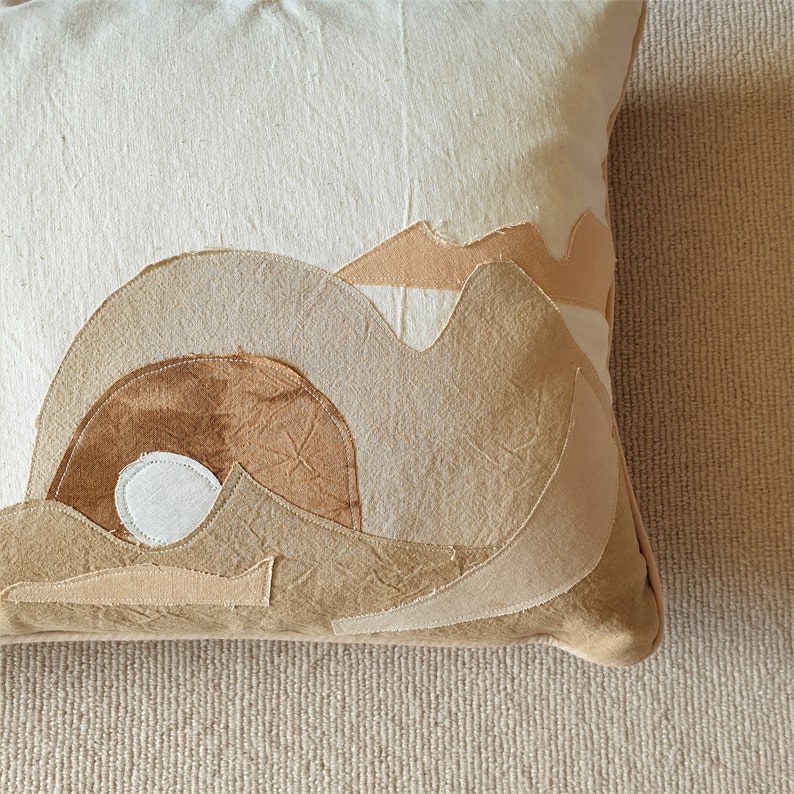 Mirage 4 Cushion : Throw Pillow, Living, Neutral Decor, Scandi Design, Textile Landscape, Desert Modern, Camouflage, Rectangle Cushion image 3
