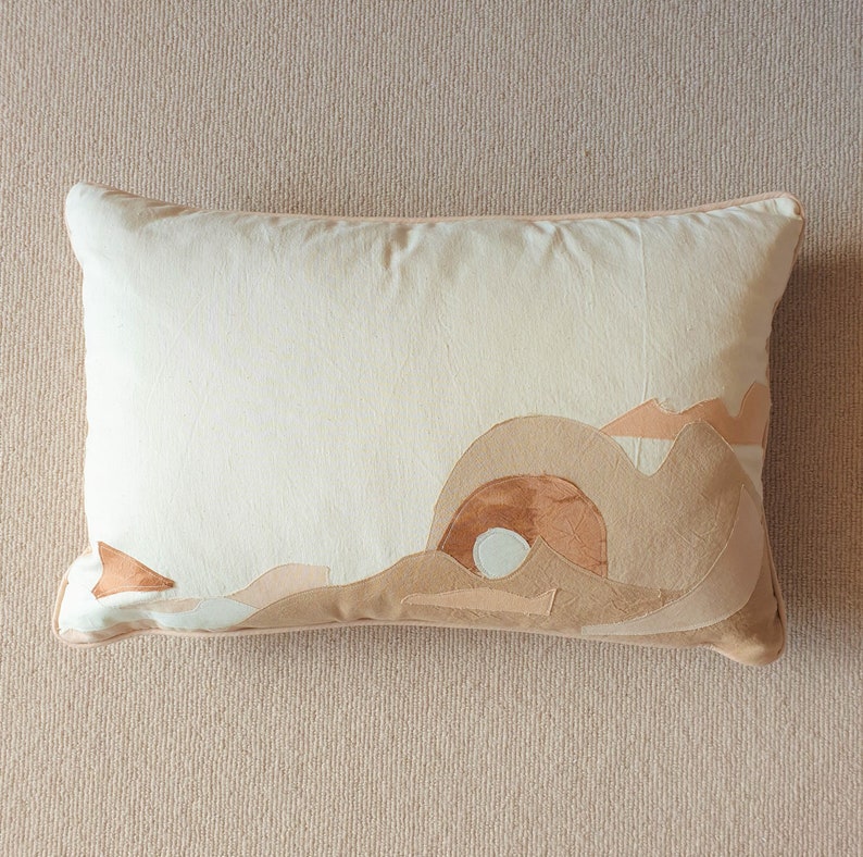 Mirage 4 Cushion : Throw Pillow, Living, Neutral Decor, Scandi Design, Textile Landscape, Desert Modern, Camouflage, Rectangle Cushion image 2