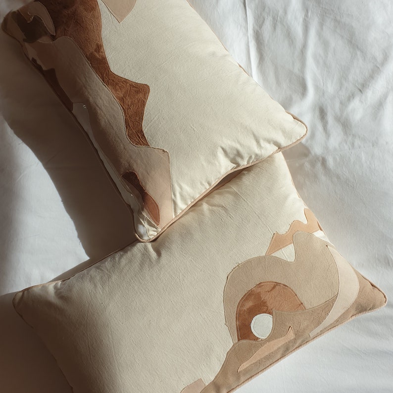 Mirage 4 Cushion : Throw Pillow, Living, Neutral Decor, Scandi Design, Textile Landscape, Desert Modern, Camouflage, Rectangle Cushion image 7