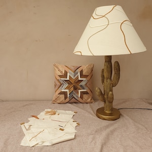 MADE TO ORDER Bone Sidewinder Lamp Shade 18, Cream, neutral, minimal, homeware, lighting, light shade, mid century, beige image 4