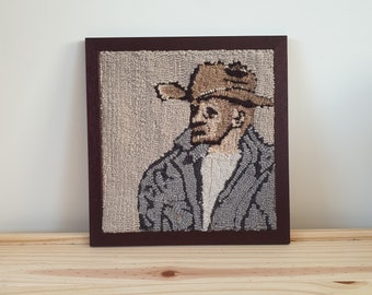 Ace High - Tufted Wool Cowboy Art, Framed