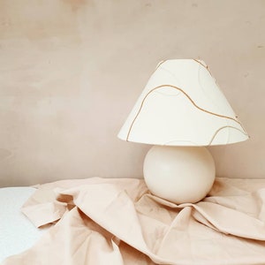 MADE TO ORDER Bone Sidewinder Lamp Shade 18, Cream, neutral, minimal, homeware, lighting, light shade, mid century, beige image 1