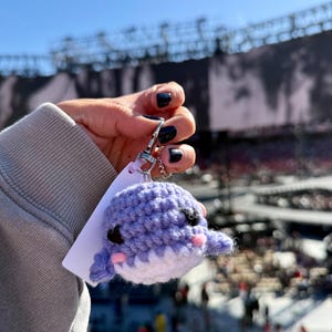 Handmade Crochet Purple Whale Charm | BTS ARMY K-pop Fan Accessory, Bag Keychain (Concert Freebie) image 1